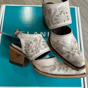 6.5 Lane Santorini Buckle Mule Crackle